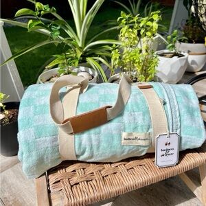 Business & Pleasure Mint Stripe Beach Towel Duffel